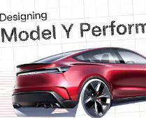 特斯拉展示Model Y系列设计师手稿： Performance版更具动感