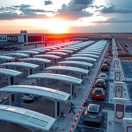 特斯拉建设密歇根州最大超级充电枢纽