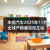丰田汽车2025年11月全球产销量双双走低（图1）