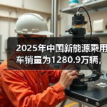 2025年中国新能源乘用车销量为1280.9万辆,同比增长17.6%(图2) 2025年中国新能源乘用车销量为1280.9万辆,同比增长17.6%(图2)