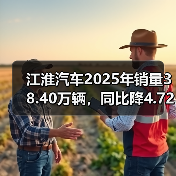 江淮汽车2025年销量38.40万辆,同比降4.72%(图3) 江淮汽车2025年销量38.40万辆,同比降4.72%(图3)