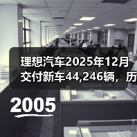 理想汽车2025年12月交付新车44,246辆,历史累计交付量突破154万辆(图1) 理想汽车2025年12月交付新车44,246辆,历史累计交付量突破154万辆(图1)