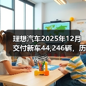 理想汽车2025年12月交付新车44,246辆,历史累计交付量突破154万辆(图3) 理想汽车2025年12月交付新车44,246辆,历史累计交付量突破154万辆(图3)