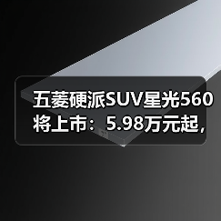 五菱硬派SUV星光560将上市：5.98万元起，提供三种动力版本（图1）