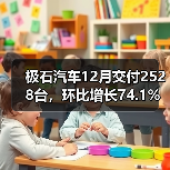 极石汽车12月交付2528台,环比增长74.1%(图1) 极石汽车12月交付2528台,环比增长74.1%(图1)